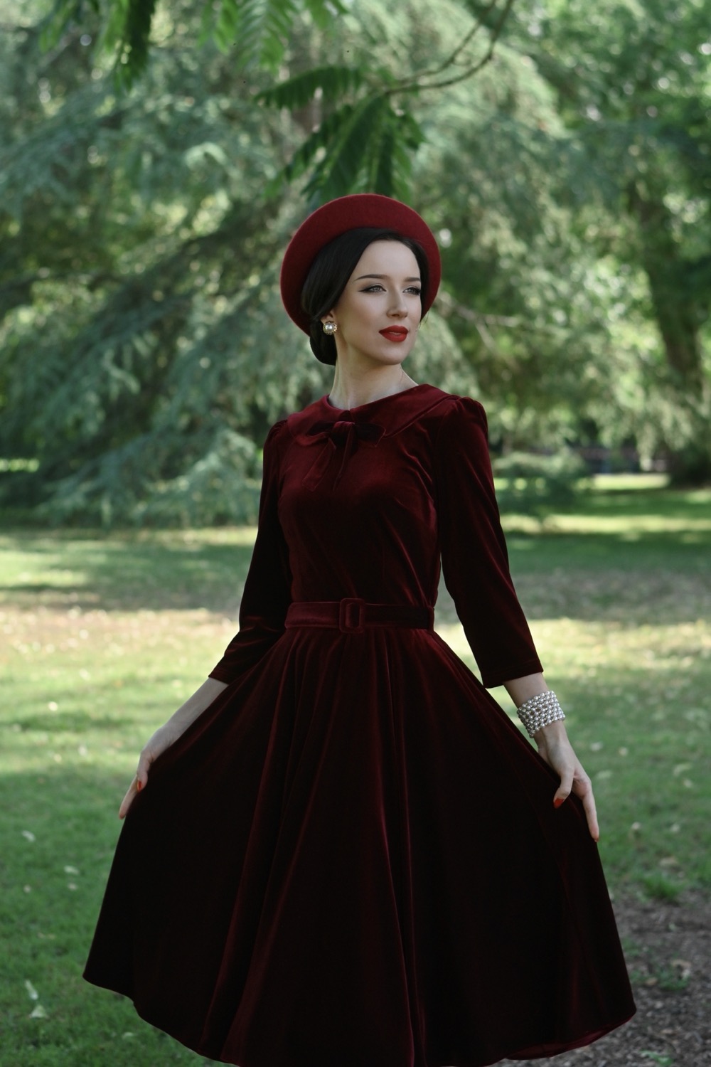 Lua Velvet Swing Dress in Extended Sizing